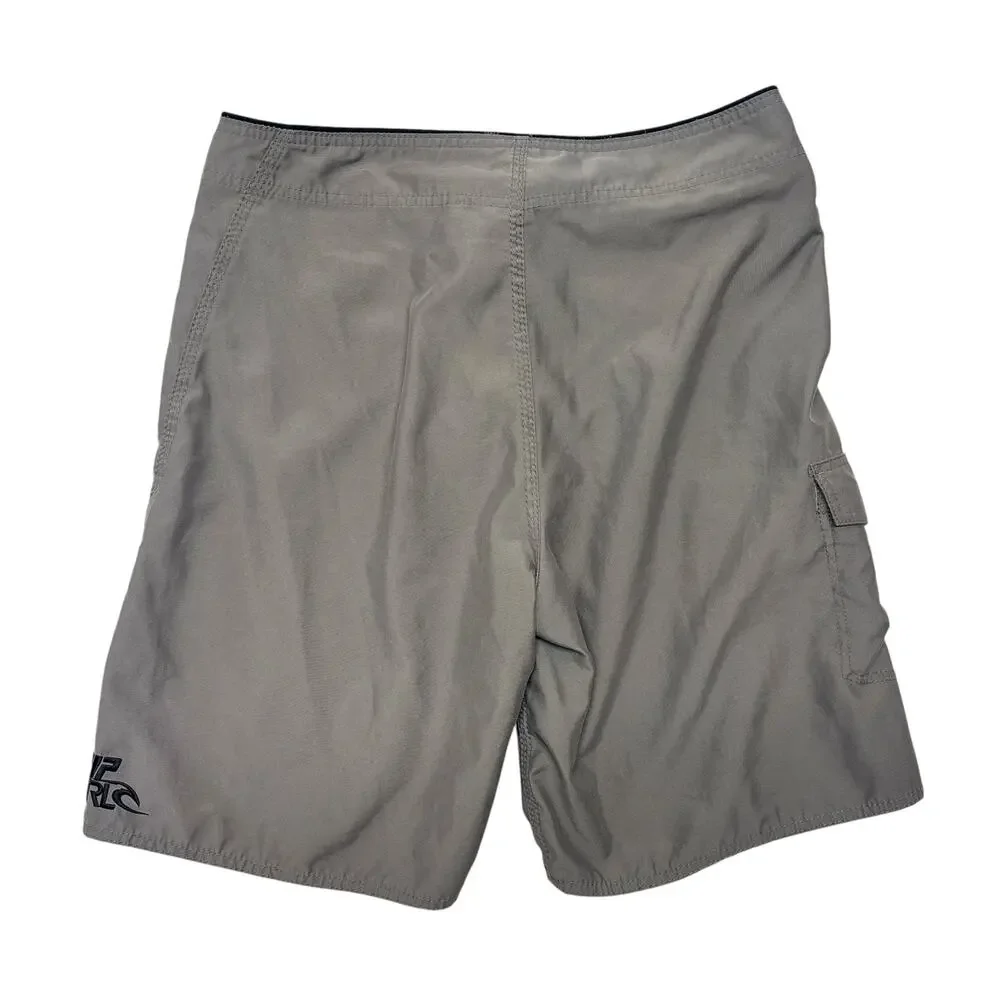Rip Curl Shorts 34 Mens Gray Cargo Trunks Swim Surfing Summer Boardshort